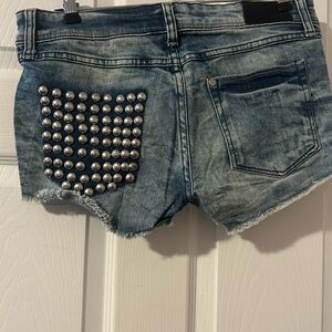H&M Studded Denim Shorts